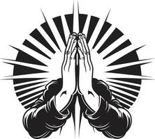 spirituell Bedeutung schwarz von beten Hände enthüllt betend Palmen einfarbig beten Hände im 80 Wörter vektor