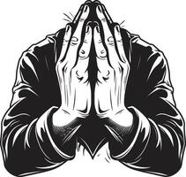 spirituell Symbol beten Hände schwarz im 80 Wörter Harmonie von Herz beten Hände im schwarz ic vektor