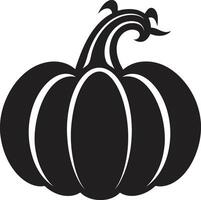 unheimlich Emblem minimalistisch Kürbis im schwarz Herbst Fülle schwarz Kürbis vektor