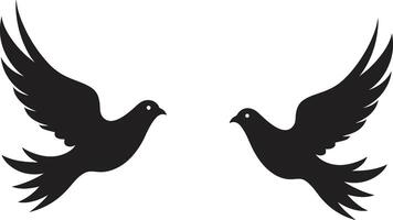 unendlich Gelassenheit Taube Paar Emblem Duett von Hingabe von ein Taube Paar vektor