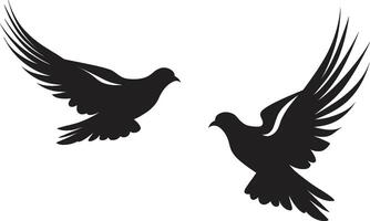 Flug von Barmherzigkeit von ein Taube Paar Harmonie im Bewegung Taube Paar Element vektor