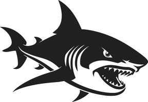 ozeanisch Apex elegant schwarz Hai Emblem glatt Schwimmer schwarz zum majestätisch Hai vektor