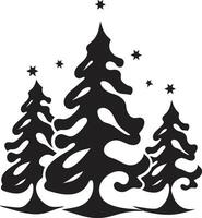 gemütlich Kabine Tanne Bäume s zum rustikal Weihnachten festlich Laub Fantasie Weihnachten Baum Elemente vektor