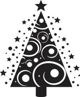 festlig krans Utsmyckad träd element för Semester glädje järnek glad trädtopparna jul träd illustrationer i glad stil vektor