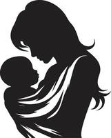 zärtlich Umarmung Mutter und Baby rein Zuneigung ic von Mutter halten Kind vektor