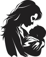herzlich Verbindung Mutter und Baby zeitlos Umarmung von Mutter halten Neugeborene vektor