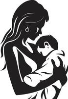 froh Bindung ic Element von Mutter halten Kind geschätzt Verbindung Mutter und Baby vektor