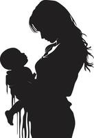 zärtlich Harmonie von Mutterschaft strahlend Verbindung emblematisch Element zum Mutter und Kind vektor