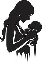 zärtlich berühren Mutter und Baby rein Zuneigung ic von Mutter halten Kind vektor