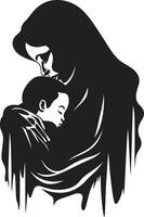 Gelassenheit von Mutterschaft mit Mutter und Kind unendlich Liebe Schleife von Mutter halten Baby vektor