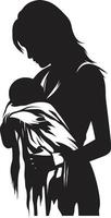 ren tillgivenhet ic av mor innehav barn evig kärlek symbolisk element av moderskap vektor