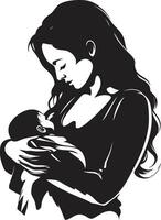 glad bindning symbolisk element för mor och bebis evig ömhet av mor innehav barn vektor
