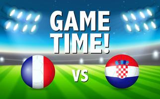 Speltid Frankrike vs Kroatien vektor