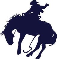 Cowboy Silhouette mit Pferd. isoliert auf Weiß Hintergrund vektor