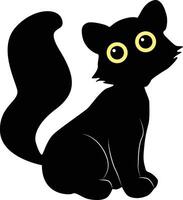 glücklich International Katze Tag Silhouette. Illustration mit eben Karikatur Design vektor