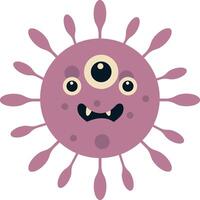 söt tecknad serie bakterie och virus karaktär. i platt stil. isolerat illustration vektor