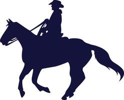Cowboy Silhouette mit Pferd. isoliert auf Weiß Hintergrund vektor