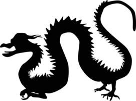 schwarz Silhouette von Chinesisch Drachen. Symbol von Chinesisch Neu Jahr 2024 vektor