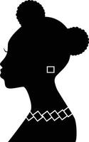 svart historia månad kvinnors silhuett. isolerat svart silhuett med Tillbehör vektor
