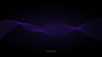 abstrakt Vinka blå lila lutning linje. bakgrund begrepp för ai teknologi, virtuell kommunikation, musik utjämnare vektor