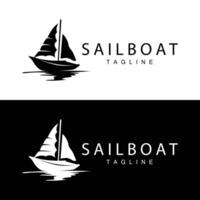 einfach Angeln Boot Segelboot Logo einfach Design schwarz Silhouette Schiff Marine Illustration Vorlage vektor