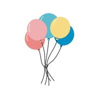 mehrfarbig Luftballons. eben Karikatur Illustration isoliert auf Weiß Hintergrund. Karneval, Geburtstag, Party, Festival Dekoration. vektor