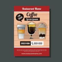 kaffe broschyr mall befordran reklam vektor