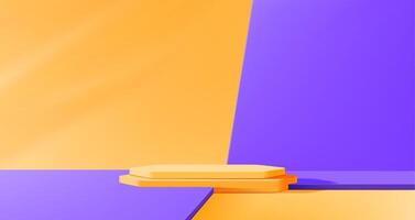 Kontrast 3d Podium Bühne, Orange lila Farben vektor
