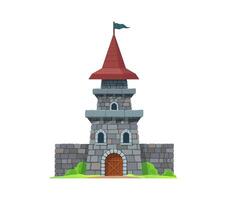 tecknad serie slott, rike palats, medeltida fästning vektor