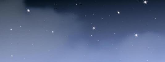 Nacht Himmel mit Wolken und viele Sterne vektor