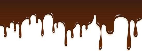 realistisch tropft braun Schokolade Illustration isoliert im Weiß Hintergrund. Welt Schokolade Tag Feier Element. vektor
