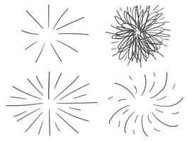 Sunburst Starburs kritzeln Element vektor