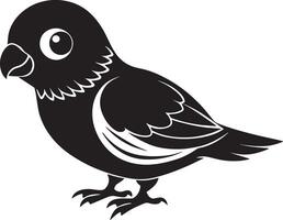 Illustration von ein süß schwarz Vogel isoliert auf ein Weiß Hintergrund. vektor