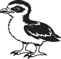 schwarz und Weiß Silhouette Illustration von ein Taube Vogel vektor