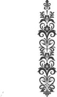 silhuett vertikal linje delare med barock prydnad svart Färg endast vektor