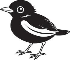 schwarz und Weiß Illustration von ein Vogel isoliert auf ein Weiß Hintergrund vektor