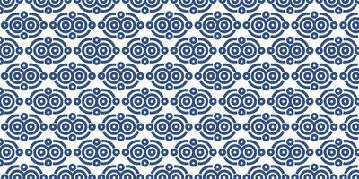 sömlös geometrisk cirkel design mönster på blå bakgrund vektor