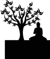 Silhouette Gautam Buddha Bild vektor