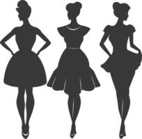 Silhouette Frauen Kleider schwarz Farbe nur vektor