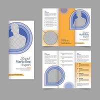 Business Trifold Broschüre Jahresbericht Cover, Digital Marketing Trifold Corporate Broschüre Cover oder Flyer Design. Flyer Präsentation. Katalog mit abstraktem geometrischem Hintergrund. moderne Vorlage vektor