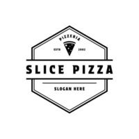 Scheibe Pizza Logo Design Jahrgang retro bagde Stil vektor