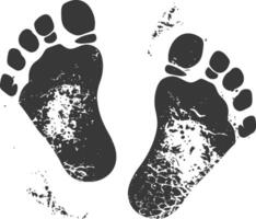 silhuett bebis fotspår svart Färg endast vektor