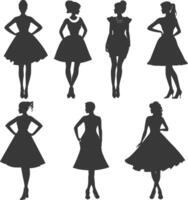 Silhouette Frauen Kleider schwarz Farbe nur vektor