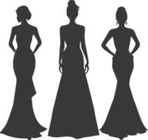 Silhouette Frauen Kleider schwarz Farbe nur vektor