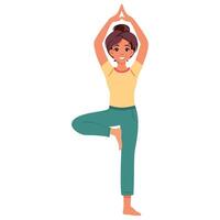 jung Frau tun Yoga Baum Pose vektor
