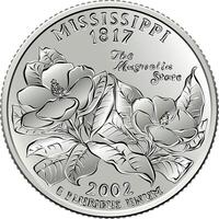 amerikan pengar fjärdedel 25 cent mynt mississippi vektor