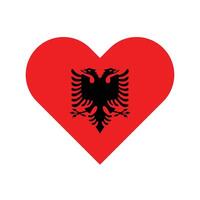 albania nationell flagga illustration. albania hjärta flagga. vektor