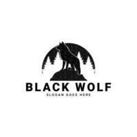 schwarz Wolf Logo, inspiriert durch Wolf Schatten vektor