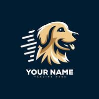 gyllene retriever hund logotyp vektor