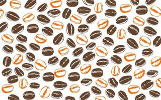 Kaffee Bohnen Muster Hintergrund. Kaffee Bohnen Hintergrund. Kaffee Bohnen Hintergrund. Kaffee Bohnen Illustration zum Verpackung. vektor